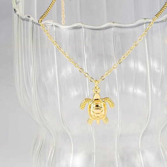 Neiman Marcus 14k Gold Plated Turtle Pendant Necklace - Picture 4 of 4